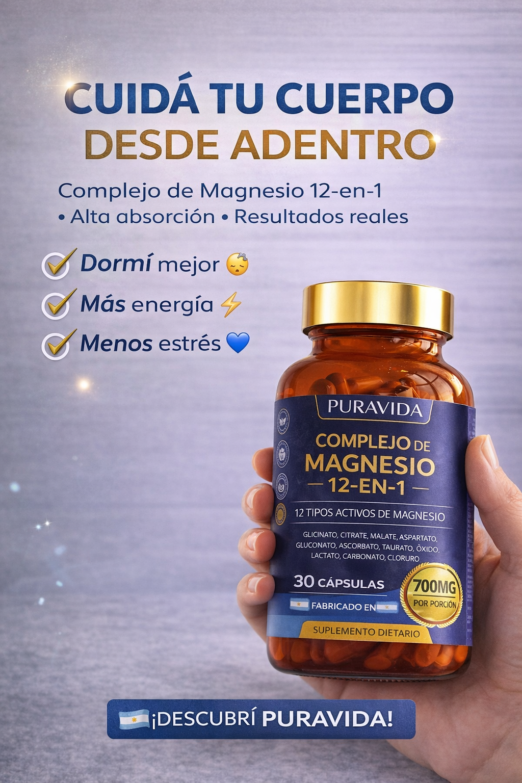 Complejo de Magnesio PuraVida | Cuidá tu cuerpo desde adentro