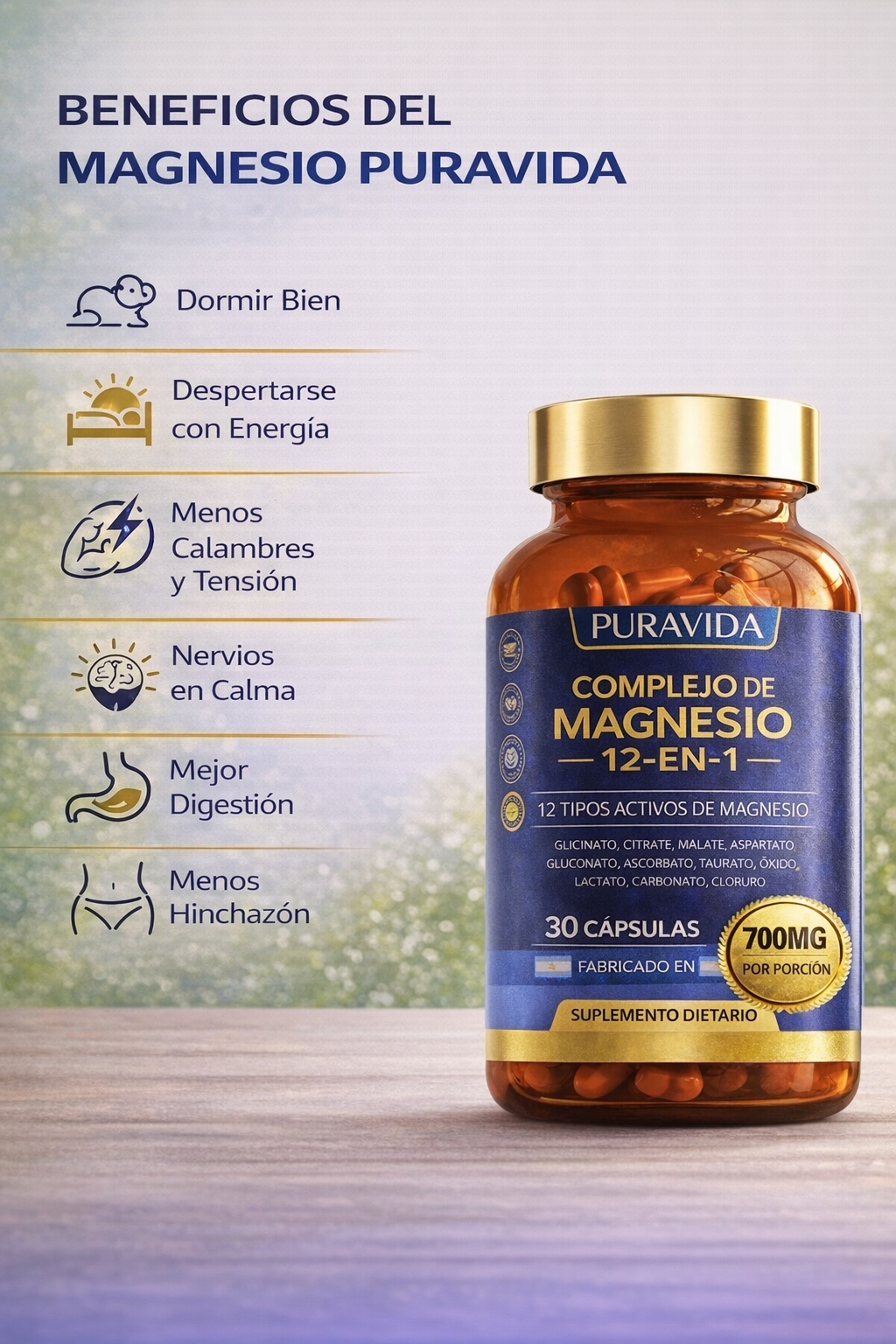 Complejo de Magnesio PuraVida | Cuidá tu cuerpo desde adentro