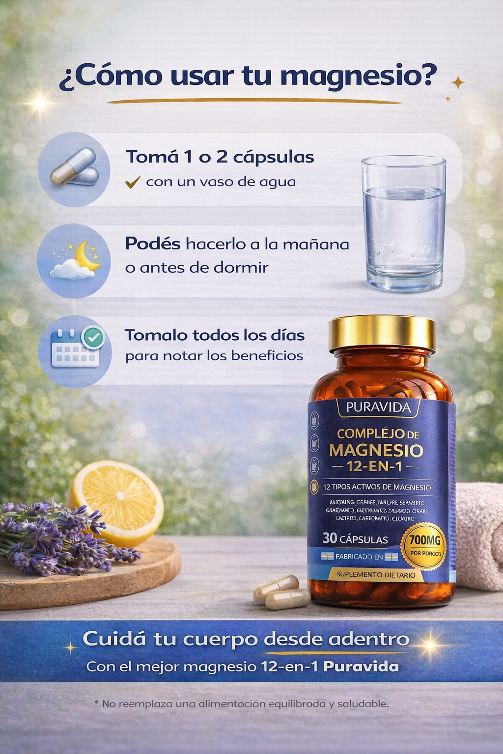 Complejo de Magnesio PuraVida | Cuidá tu cuerpo desde adentro