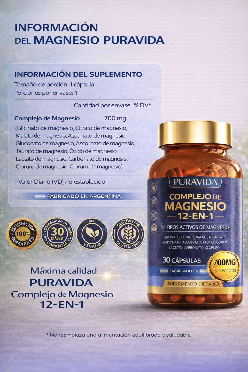 Complejo de Magnesio PuraVida | Cuidá tu cuerpo desde adentro