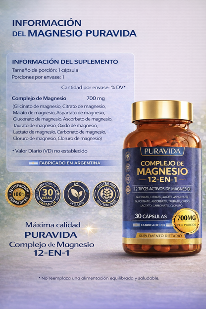 Complejo de Magnesio PuraVida | Cuidá tu cuerpo desde adentro